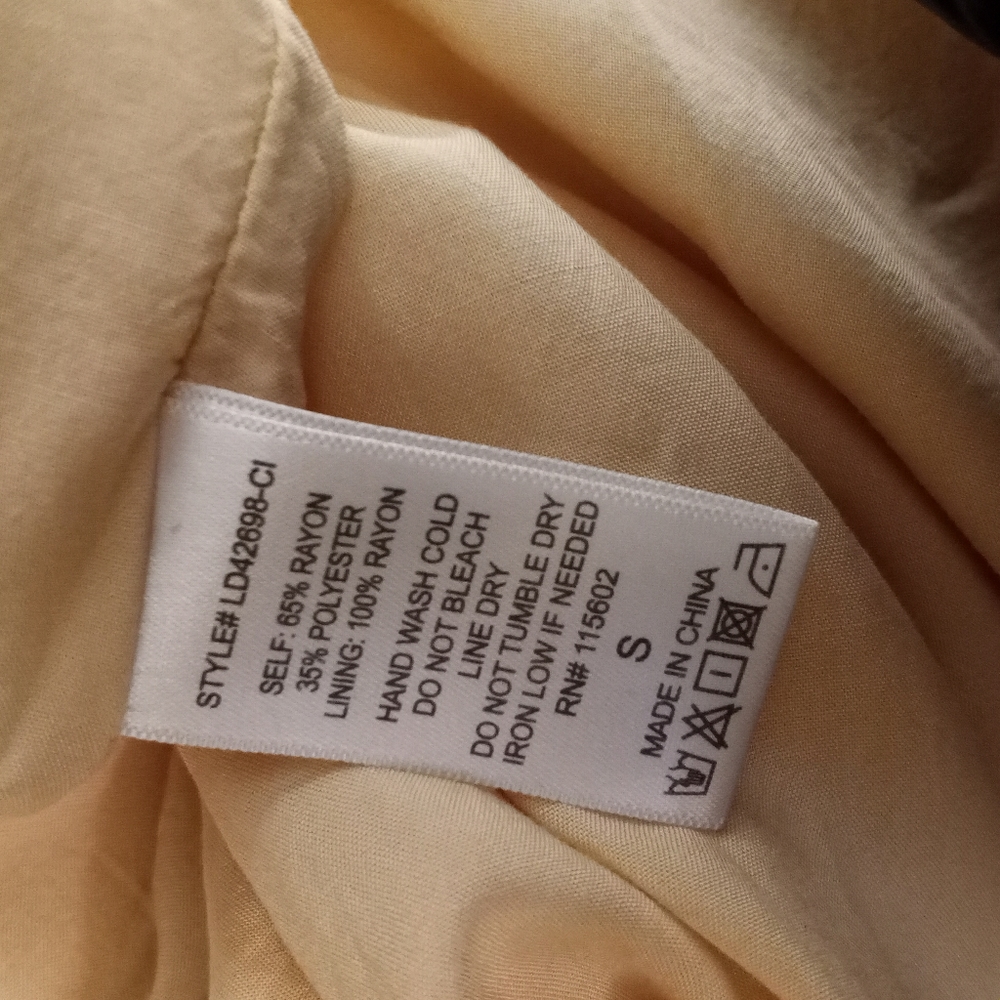 ISALIS Cream & Brown Striped Midi Dress w/Tied Front, size Small - Picture 4 of 5